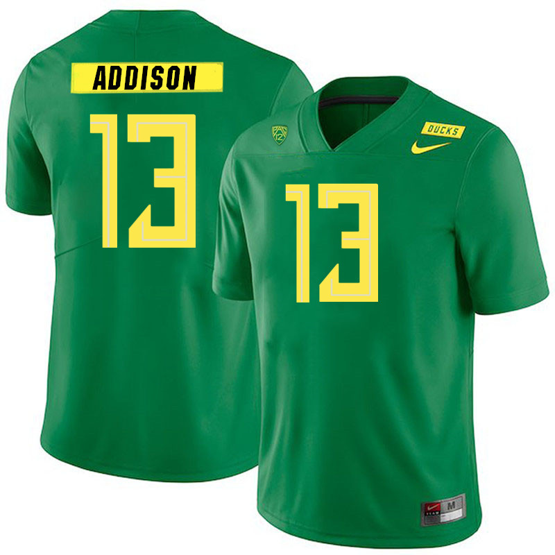 Men #13 Bryan Addison Oregon Ducks College Football Jerseys Stitched Sale-Green